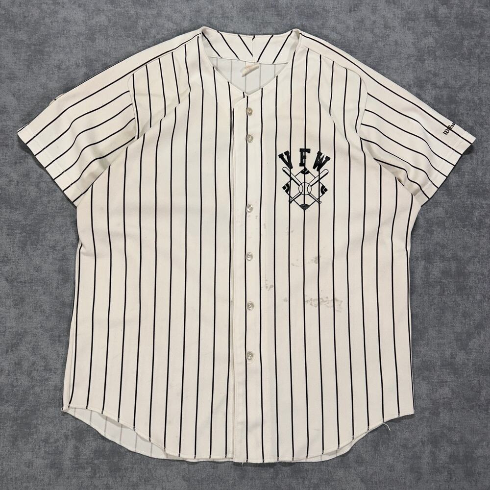 VTG Wilson VFW pinstripe retro streetwear sportswear baseball jersey mens XL